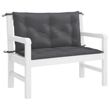 vidaXL Μαξιλάρι Πάγκου Κήπου Ανθρακί 100x(50+50)x7cm Ύφασμα Oxford