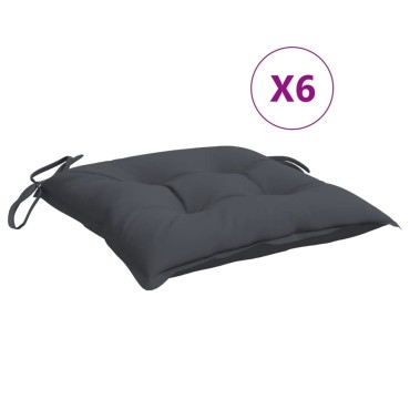 vidaXL Μαξιλάρια Καρέκλας Κήπου 6 τεμ. Ανθρακί 50x50x7cm Υφασμάτινα
