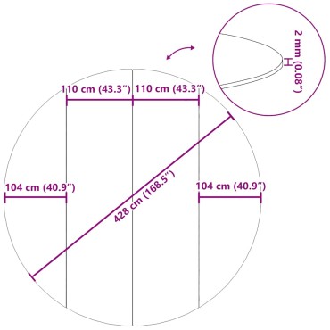vidaXL Υπόστρωμα Πισίνας Ανοιχτό Γκρι Ø428 εκ. Πολυεστερικό Γεωύφασμα