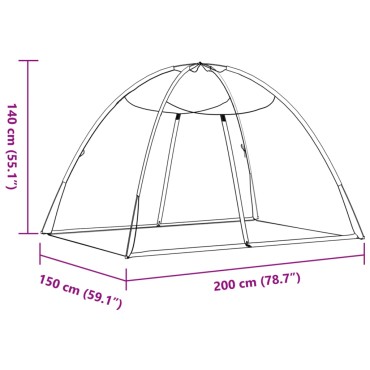 vidaXL Κουνουπιέρα Mongolia με Πόρτες 200Δίχτυ Μαύρη 200x150x140 εκ.
