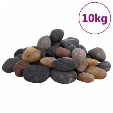 vidaXL Βότσαλα Γυαλισμένα Πολύχρωμα 10 κ. 5-8 εκ.
