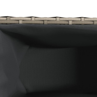 vidaXL Ζαρντινιέρα Κήπου Γκρι 105x30x32 εκ. Συνθ. Ρατάν με 3 Γλάστρες