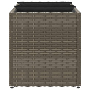vidaXL Ζαρντινιέρα Κήπου Γκρι 105x30x32 εκ. Συνθ. Ρατάν με 3 Γλάστρες