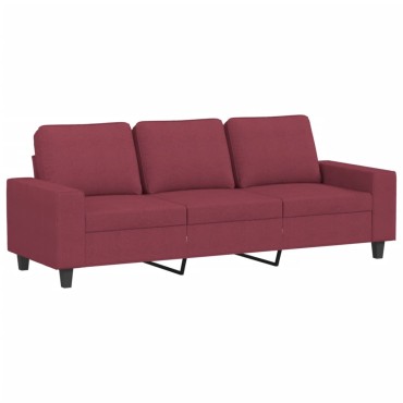 vidaXL Σετ Σαλονιού 3 τεμ. μπορντό Υφασμάτινο 154x77x80cm  Διθέσιος Τριθέσιος