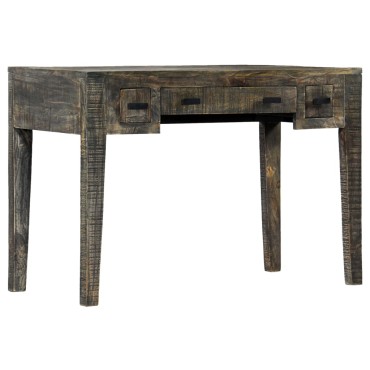 vidaXL Γραφείο Μαύρο 110x50x75cm από Μασίφ Ξύλο Μάνγκο 1 τεμ.