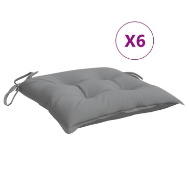 vidaXL Μαξιλάρια Καρέκλας 6 τεμ. Γκρι 50x50x7cm Υφασμάτινα