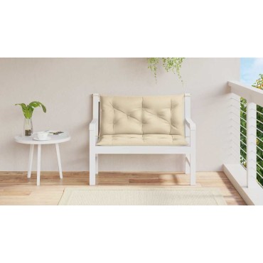 vidaXL Μαξιλάρι Πάγκου Κήπου Μπεζ 100x(50+50)x7cm Ύφασμα Oxford