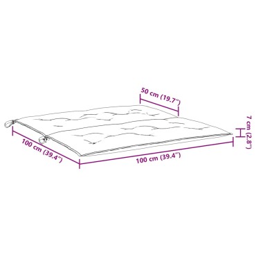 vidaXL Μαξιλάρι Πάγκου Κήπου Μπεζ 100x(50+50)x7cm Ύφασμα Oxford