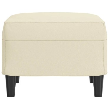 vidaXL Υποπόδιο Κρεμ 60x50x41cm από Συνθετικό Δέρμα 1 τεμ.