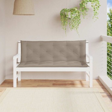 vidaXL Μαξιλάρι Πάγκου Κήπου Taupe 150x(50+50)x7cm Ύφασμα Oxford