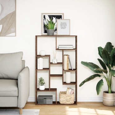 vidaXL Βιβλιοθήκη Καφέ Δρυς 72x20x120cm από Επεξεργασμένο Ξύλο 1 τεμ.