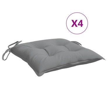 vidaXL Μαξιλάρια Καρέκλας 4 τεμ. Γκρι 50x50x7cm Υφασμάτινα