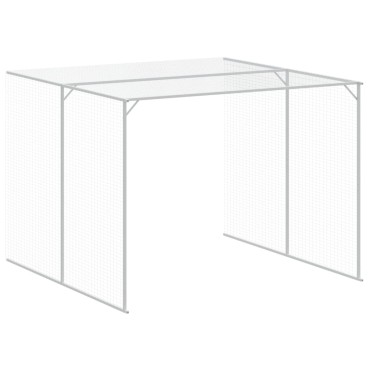 vidaXL Σπιτάκι Σκύλου με Αυλή Ανθρακί 214x865x181 εκ. Γαλβαν. Χάλυβας