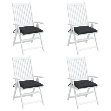 vidaXL Μαξιλάρια Καρέκλας Κήπου 4 τεμ. Μαύρα 50x50x7cm Oxford Ύφασμα