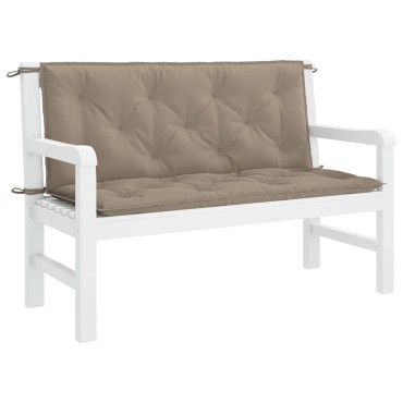 vidaXL Μαξιλάρι Πάγκου Κήπου Taupe 120x(50+50)x7cm Ύφασμα Oxford