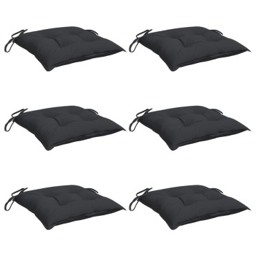 vidaXL Μαξιλάρια Καρέκλας Κήπου 6 τεμ. Μαύρα 50x50x7cm Oxford Ύφασμα