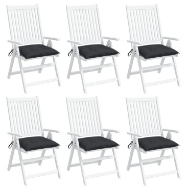vidaXL Μαξιλάρια Καρέκλας Κήπου 6 τεμ. Μαύρα 50x50x7cm Oxford Ύφασμα