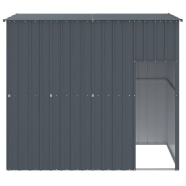 vidaXL Σπιτάκι Σκύλου με Οροφή Ανθρακί 214x153x181 εκ. Γαλβαν. Χάλυβας