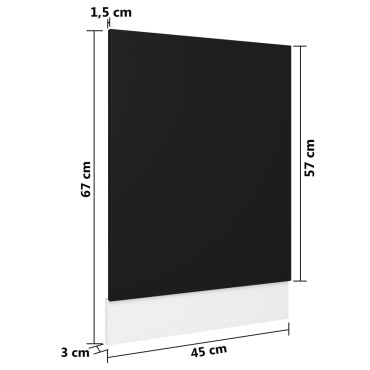 vidaXL Πρόσοψη Πλυντηρίου Πιάτων Lyon Μαύρη 45x3x67cm από 1 τεμ.