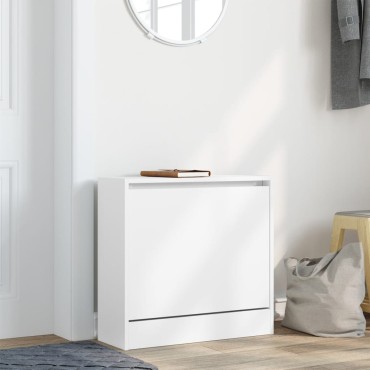 vidaXL Παπουτσοθήκη Λευκή 60x21x57cm από Επεξεργασμένο Ξύλο