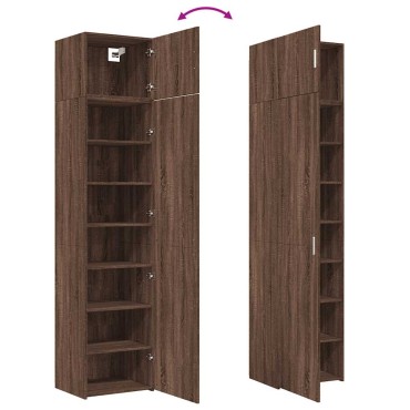vidaXL Ντουλάπι Αποθήκευσης Στενό Δρυς 50x42,5x225cm Επεξεργ. Ξύλο 1 τεμ.