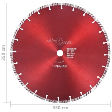 vidaXL Διαμαντόδισκος Κοπής Turbo 350 χιλ. Ατσάλινος