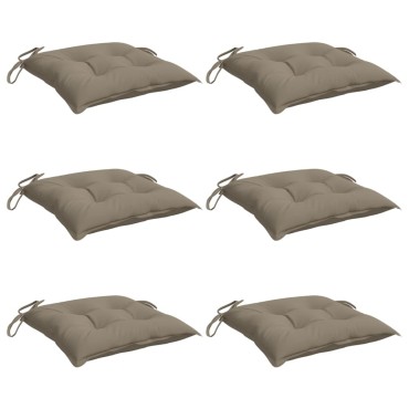 vidaXL Μαξιλάρια Καρέκλας Κήπου 6 τεμ. Taupe 40x40x7cm Υφασμάτινα