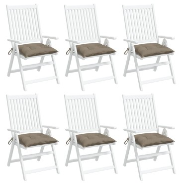 vidaXL Μαξιλάρια Καρέκλας Κήπου 6 τεμ. Taupe 40x40x7cm Υφασμάτινα