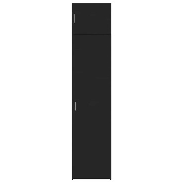 vidaXL Ντουλάπι Αποθήκευσης Στενό Μαύρο 50x42,5x225cm Επεξεργ. Ξύλο 1 τεμ.