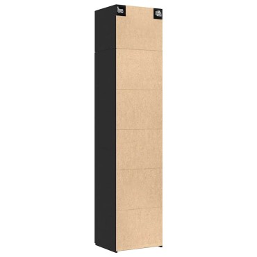 vidaXL Ντουλάπι Αποθήκευσης Στενό Μαύρο 50x42,5x225cm Επεξεργ. Ξύλο 1 τεμ.