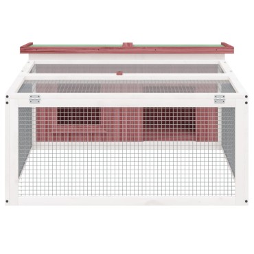 vidaXL Κλουβί Κουνελιών Μόκα 117,5 x 97 x 47,5 εκ. Μασίφ Ξύλο Πεύκου