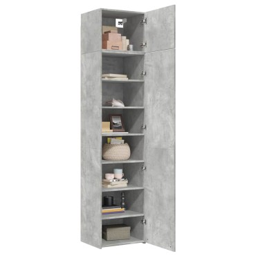 vidaXL Ντουλάπι Αποθήκευσης Στενό Γκρι 50x42,5x225cm Επεξεργ. Ξύλο 1 τεμ.