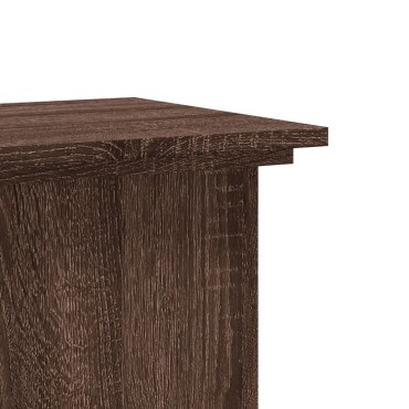 vidaXL Βάσεις Φυτών Καφέ Δρυς 33x33x80 εκ. Επεξεργασμένο Ξύλο