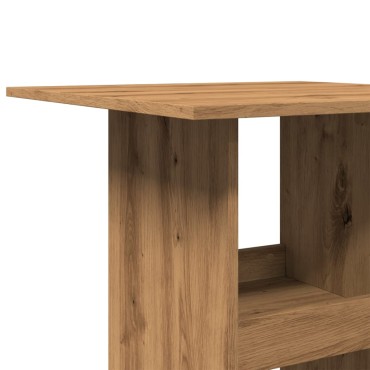 vidaXL Τραπέζι Μπαρ με Ράφια Αρτισιανή Δρυς 60x60x102cm Επεξεργ. Ξύλο 1 τεμ.