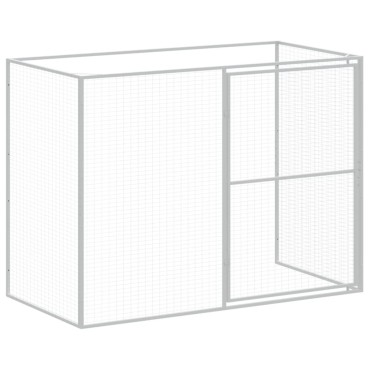 vidaXL Σπιτάκι Σκύλου με Αυλή Ανθρακί 214x457x181 εκ. Γαλβαν. Χάλυβας