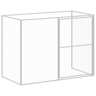 vidaXL Σπιτάκι Σκύλου με Αυλή Ανθρακί 214x253x181 εκ. Γαλβαν. Χάλυβας