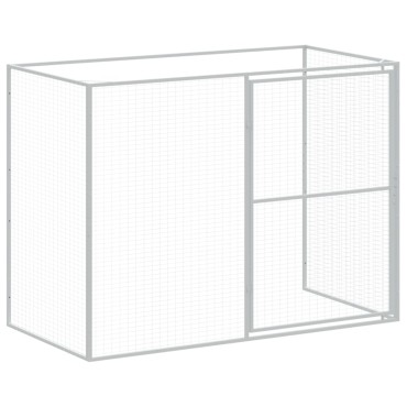 vidaXL Σπιτάκι Σκύλου με Αυλή Αν. Γκρι 214x457x181 εκ. Γαλβαν. Χάλυβας