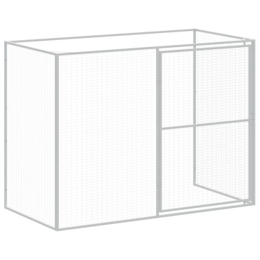 vidaXL Σπιτάκι Σκύλου με Αυλή Ανθρακί 214x1273x181 εκ. Γαλβαν. Χάλυβας