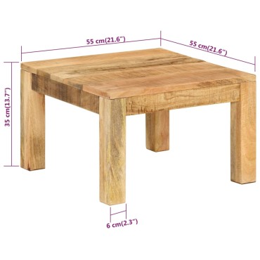 vidaXL Τραπεζάκι Σαλονιού 55x55x35cm από Μασίφ Ξύλο Μάνγκο 1 τεμ.