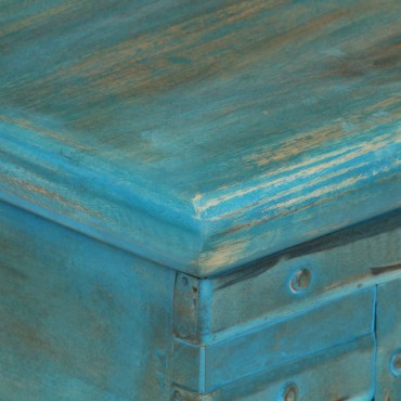 vidaXL Μπαούλο Αποθήκευσης Μπλε 100x40x41cm από Μασίφ Ξύλο Μάνγκο 1 τεμ.