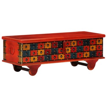 vidaXL Μπαούλο Αποθήκευσης Κόκκινο 110x40x40cm Μασίφ Ξύλο Ακακίας 1 τεμ.