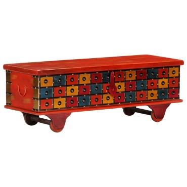 vidaXL Μπαούλο Αποθήκευσης Κόκκινο 110x40x40cm Μασίφ Ξύλο Ακακίας 1 τεμ.