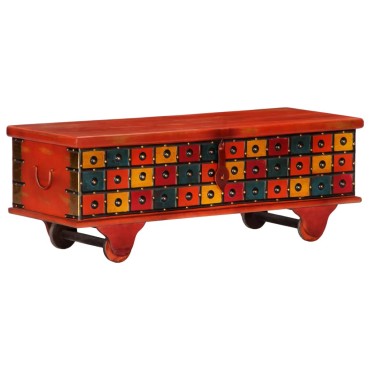 vidaXL Μπαούλο Αποθήκευσης Κόκκινο 110x40x40cm Μασίφ Ξύλο Ακακίας 1 τεμ.
