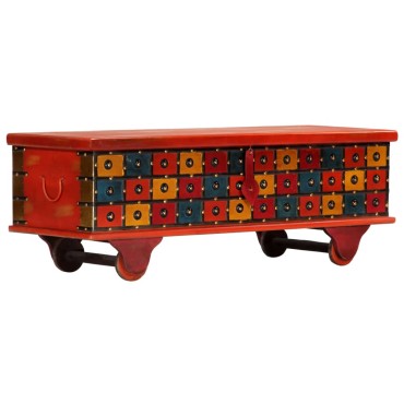 vidaXL Μπαούλο Αποθήκευσης Κόκκινο 110x40x40cm Μασίφ Ξύλο Ακακίας 1 τεμ.