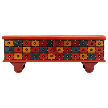 vidaXL Μπαούλο Αποθήκευσης Κόκκινο 110x40x40cm Μασίφ Ξύλο Ακακίας 1 τεμ.