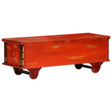 vidaXL Μπαούλο Αποθήκευσης Κόκκινο 110x40x40cm Μασίφ Ξύλο Ακακίας 1 τεμ.