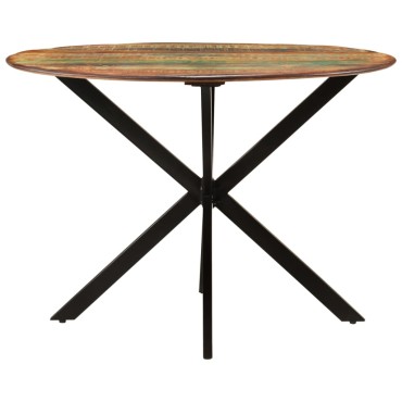 vidaXL Τραπεζαρία 110x78cm από Μασίφ Ανακυκλωμένο Ξύλο και Ατσάλι 1 τεμ.
