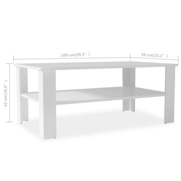 vidaXL Τραπεζάκι Σαλονιού Λευκό 100x59x42cm από Επεξ. Ξύλο 1 τεμ.