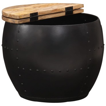 vidaXL Τραπεζάκι Σαλονιού Στρογγυλό 53x43cm από Μασίφ Ξύλο Μάνγκο 1 τεμ.