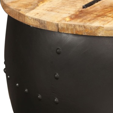 vidaXL Τραπεζάκι Σαλονιού Στρογγυλό 53x43cm από Μασίφ Ξύλο Μάνγκο 1 τεμ.